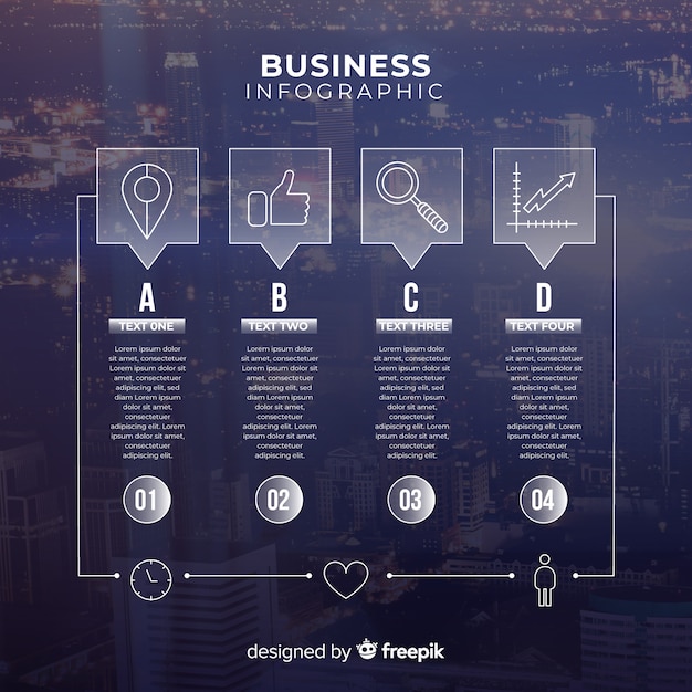 Infographic template for business with photo