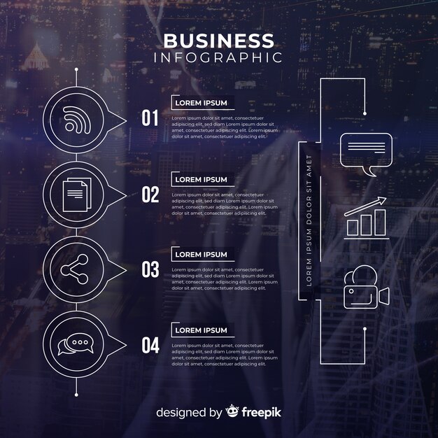 Infographic template for business with photo