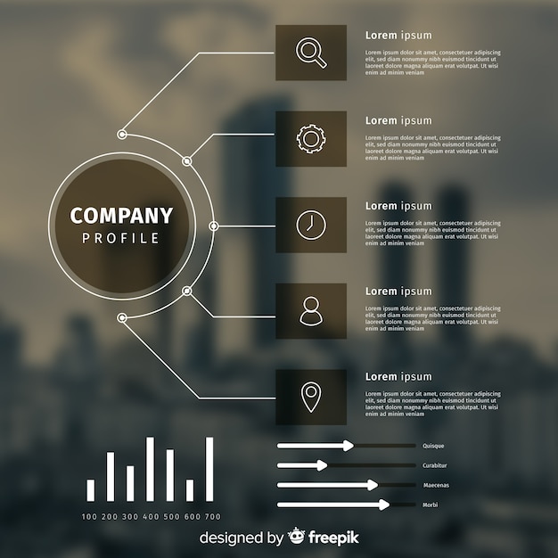 Free Vector infographic template for business with photo