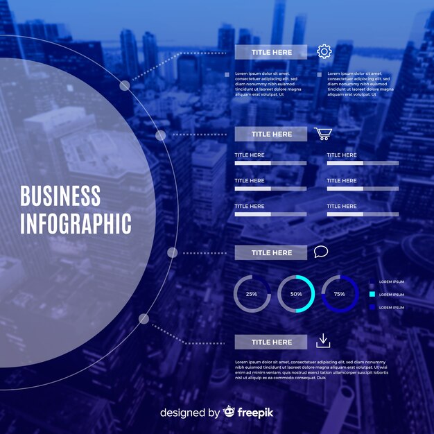 Infographic template for business with photo