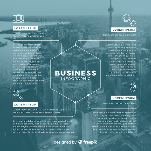 Infographic template for business with photo