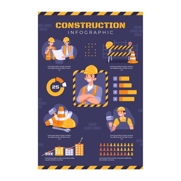 Infographic template for construction domain