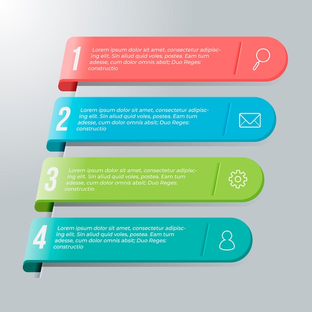 Infographic template in four steps