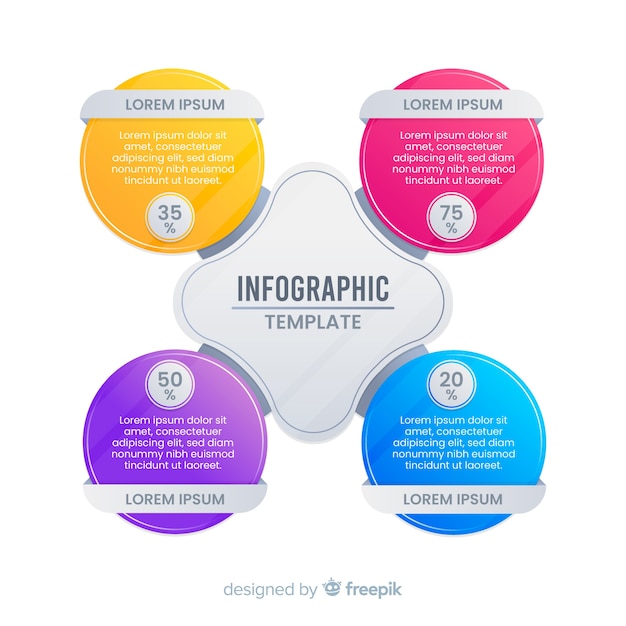 Infographic template in gradient style