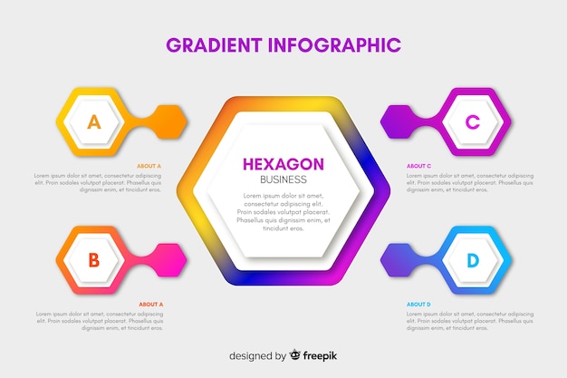 Infographic template in gradient style