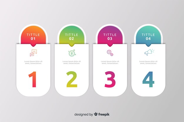 Infographic template in gradient style