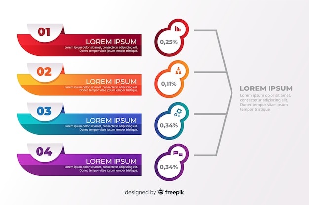 Infographic template in gradient style