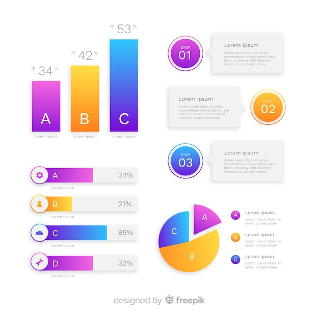 Infographic template in gradient style