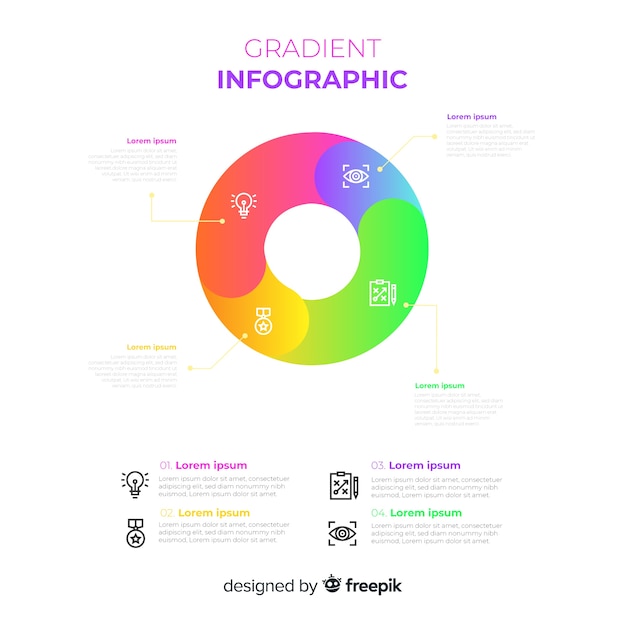 Infographic template in gradient style