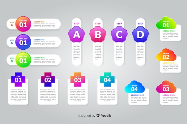 Infographic template in gradient style