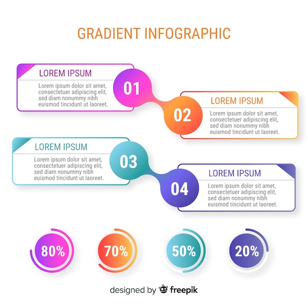 Infographic template in gradient style