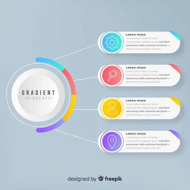 Infographic template in gradient style