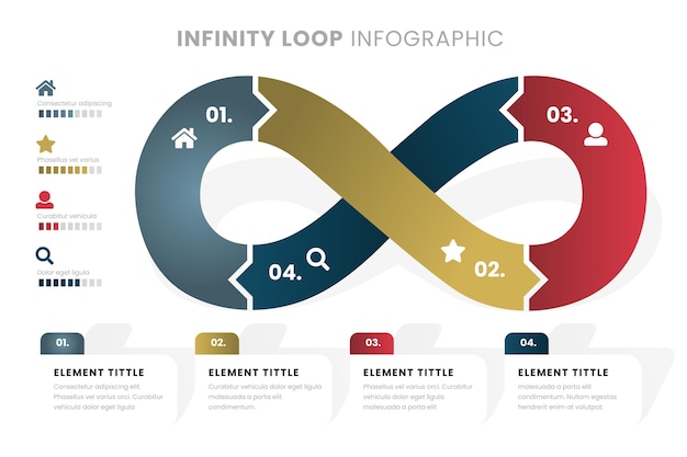 Infographic template infinity loop