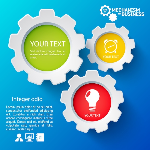 Free Vector infographic template with business icons