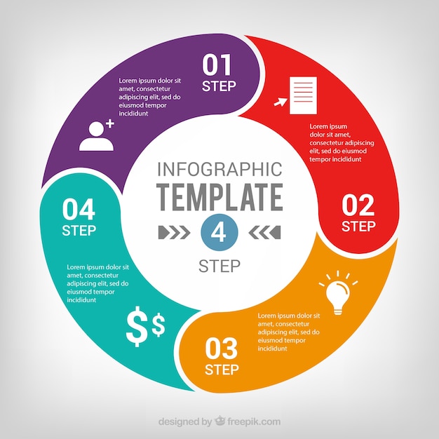 Infographic template with colored phases