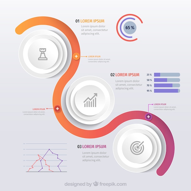 Infographic template with colorful shapes