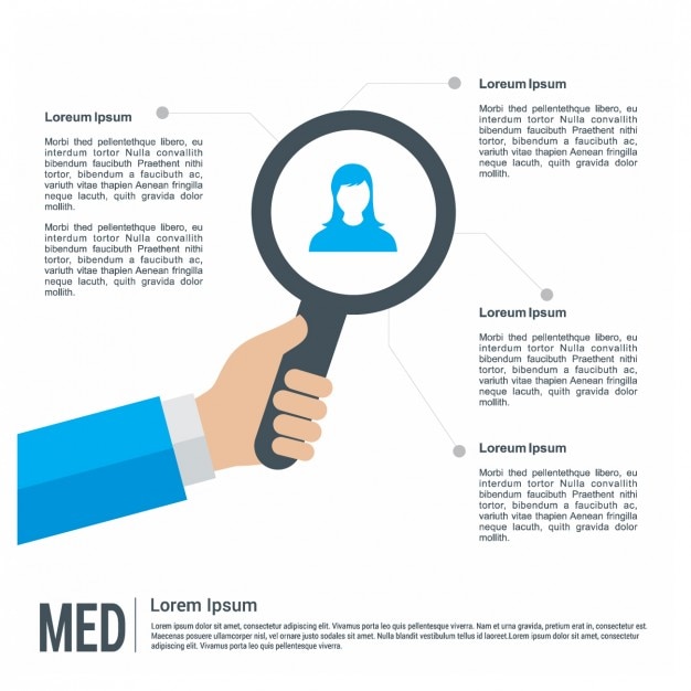 Free Vector infographic template with loupe