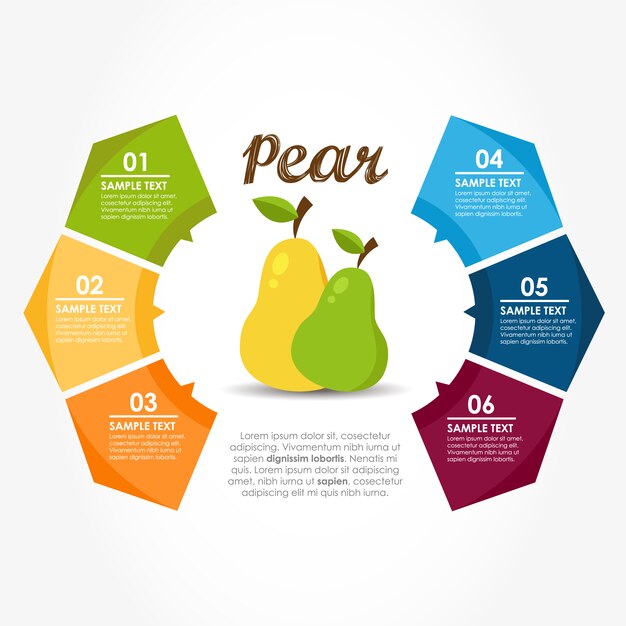 Infographic template with pears