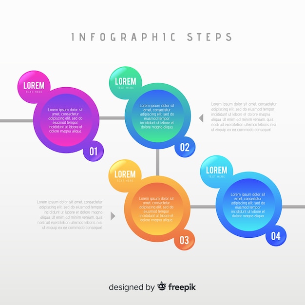 Infographic template with steps concept