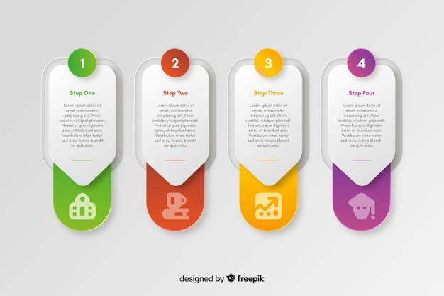 Infographic template with steps concept