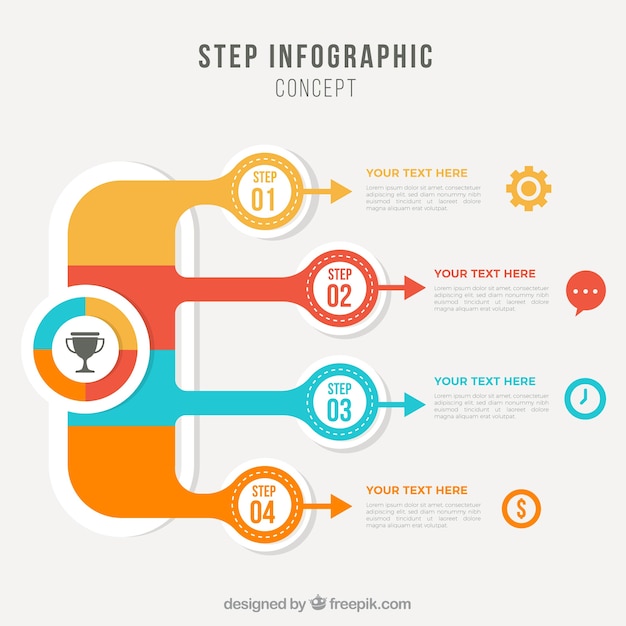 Infographic template with steps