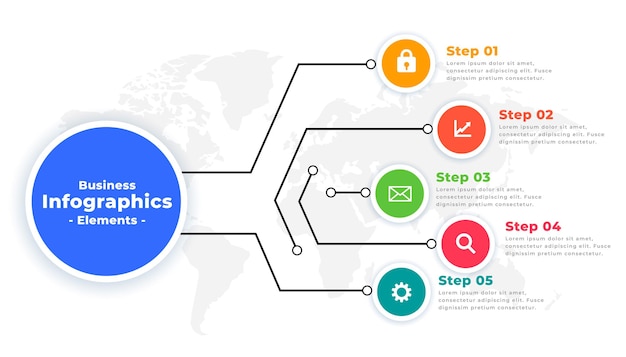 Infographic template with workflow options