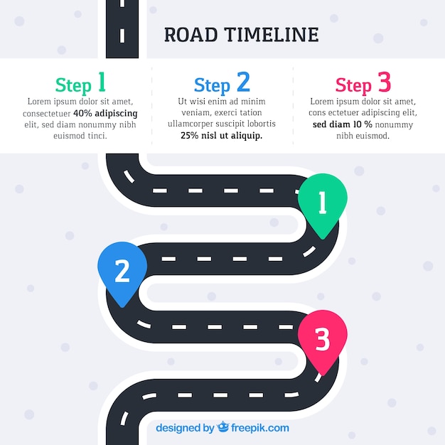 Infographic timeline concept with road