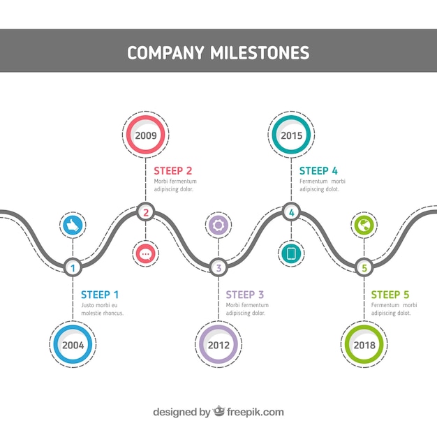 Free vector infographic timeline concept