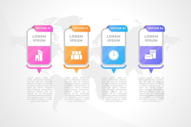 Infographic timeline in gradient style