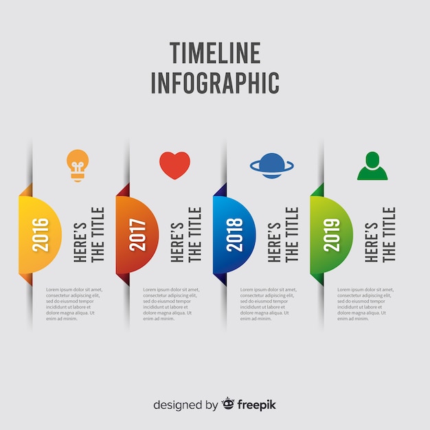 Infographic timeline template flat design