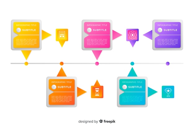 Infographic timeline template flat design