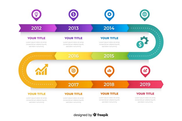 Infographic timeline template flat design