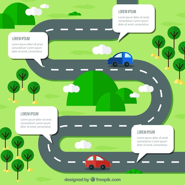 Infographic timeline with street concept