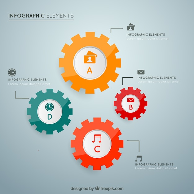 Free vector infographic with gears