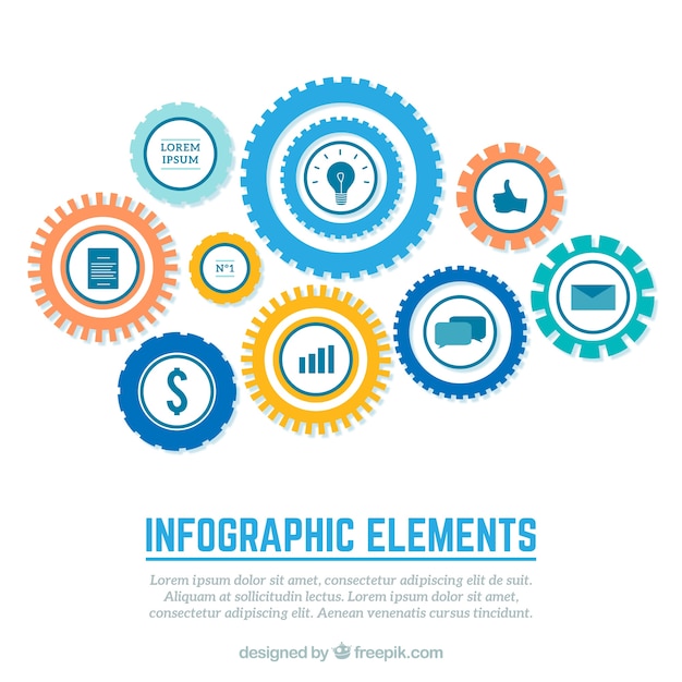 Free Vector infographic with gears