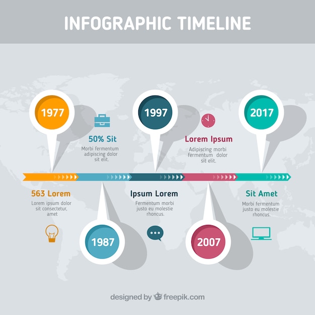 Infographic with professional timeline