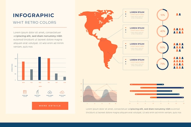 Free vector infographic with retro colors concept