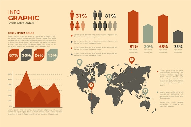 Free Vector infographic with retro colors