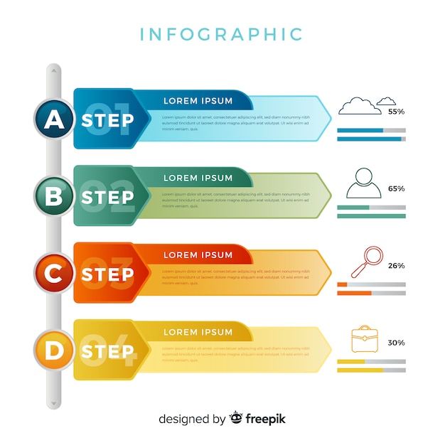 Infographic with step and options