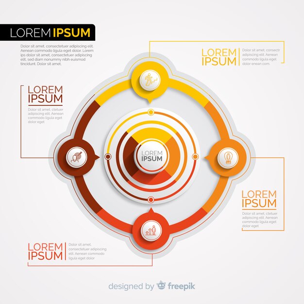 Infographic with step and options