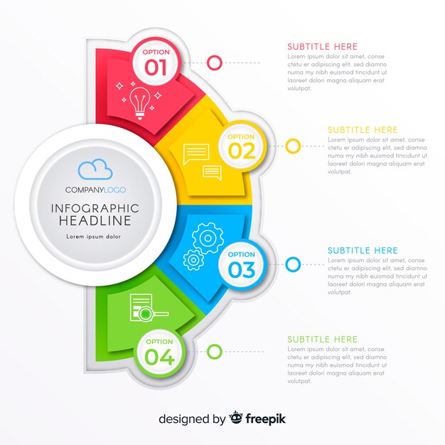 Infographic with step and options