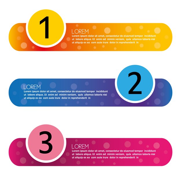 Infographic with steps multicolor design