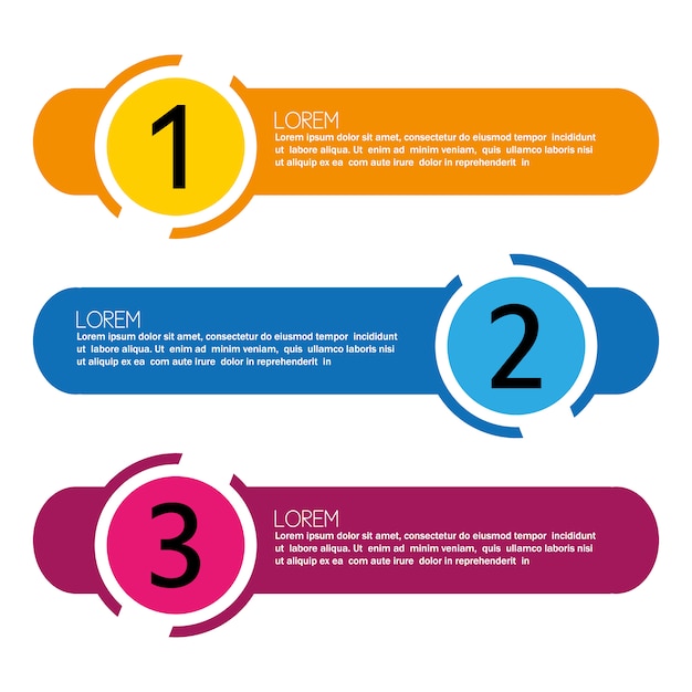 Infographic with steps multicolor design