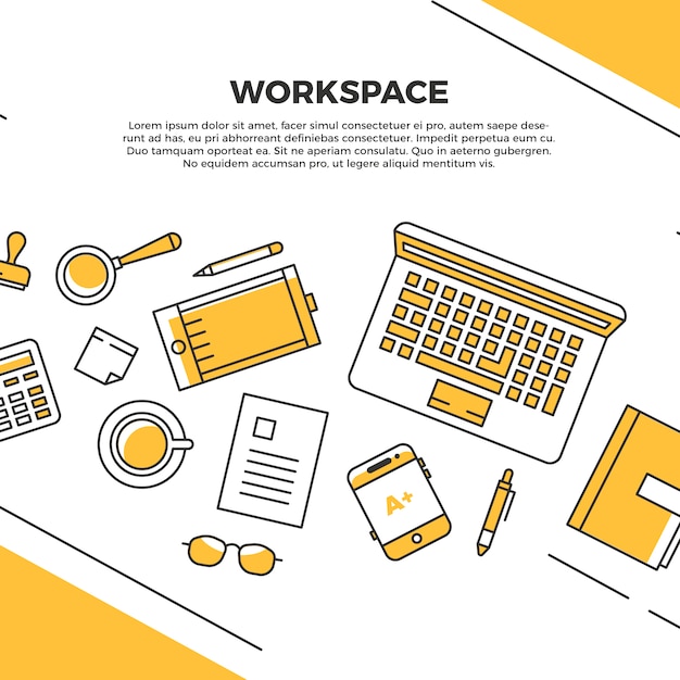 Infographic workspace illustration