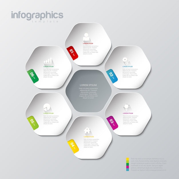 Free vector infographics design vector template multicolor template infographic background concepts collection