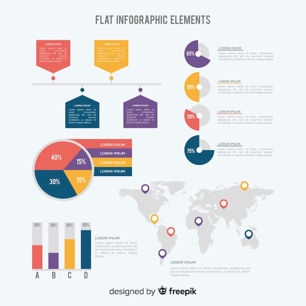 Infographics flat elements template