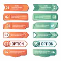 Free vector infographics options and titles banners set