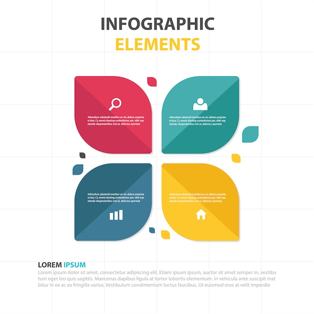 Infographics with floral shape