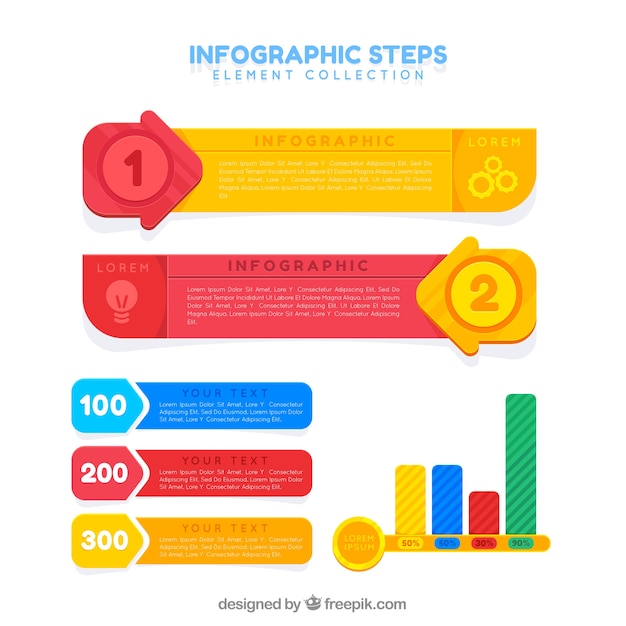 Infographics with steps in flat design