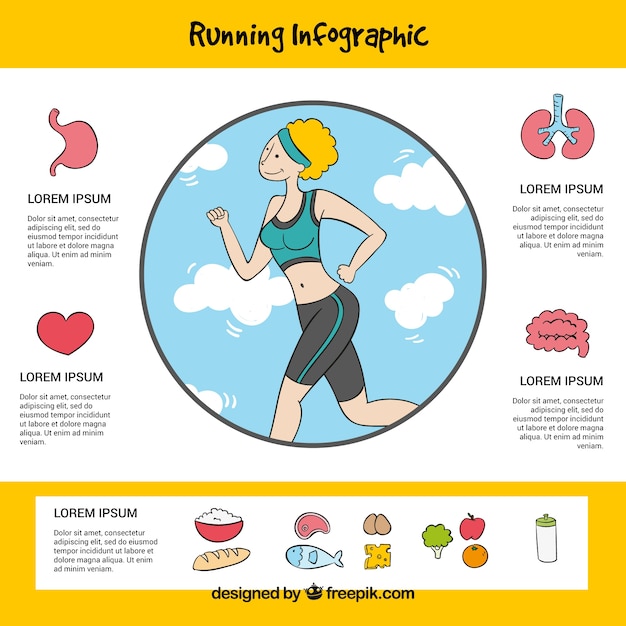 Free Vector infography of the benefits of running